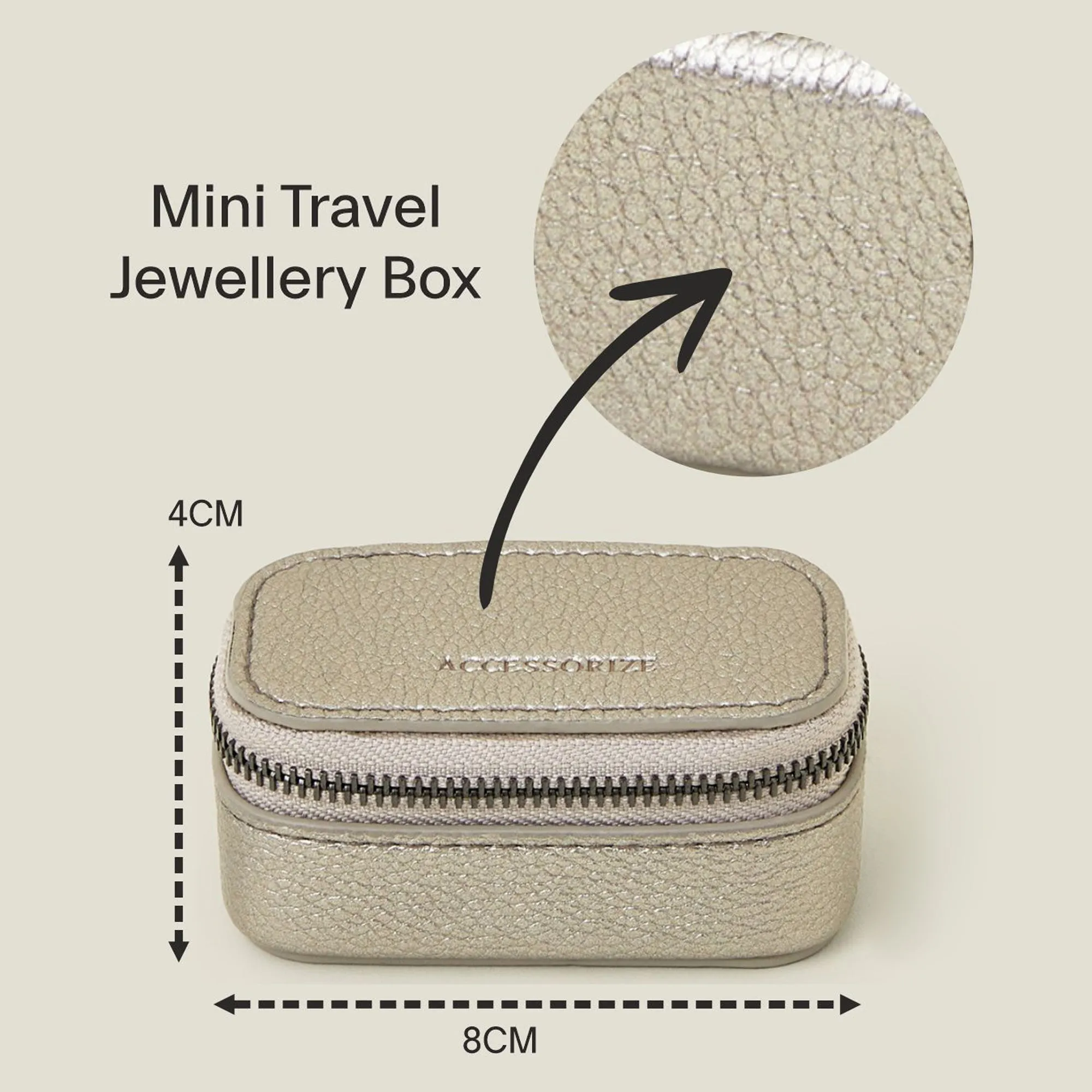 Accessorize London Women's Silver Mini Travel Jewellery Box