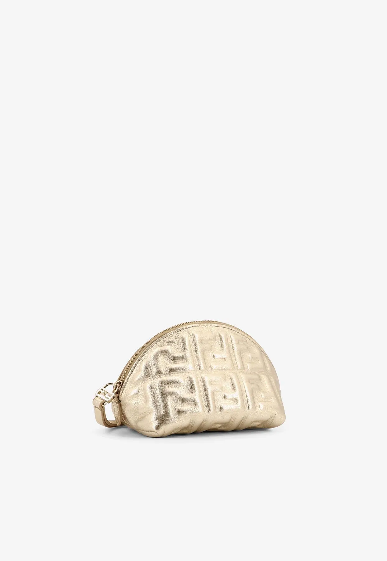 Baguette FF Metallic Leather Pouch Bag