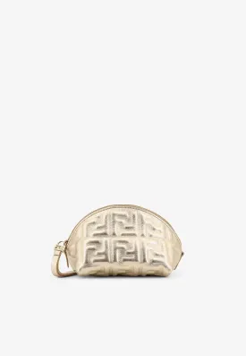 Baguette FF Metallic Leather Pouch Bag