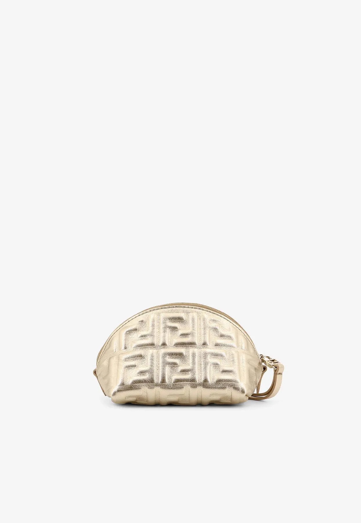 Baguette FF Metallic Leather Pouch Bag