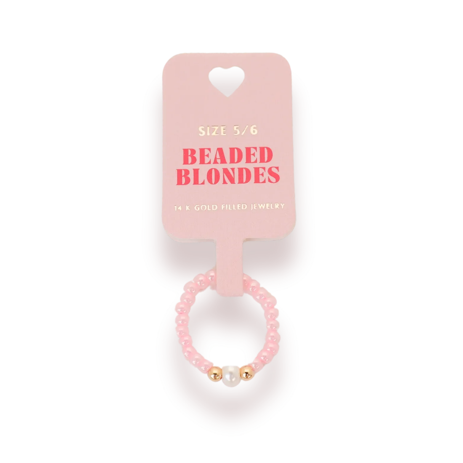 Beaded Blondes ‘Pastel Pink Pearl Ring’