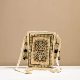 Beige - Kala Raksha Rabari Hand Embroidery Sling Bag