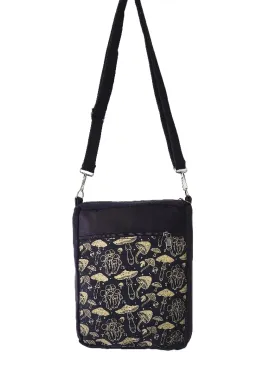 Black Crossbody Bag Mushrooms