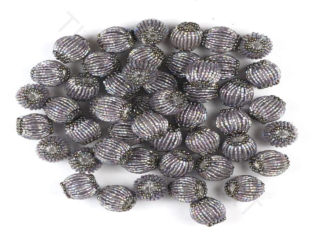 Black Rainbow Woven Beaded Beads