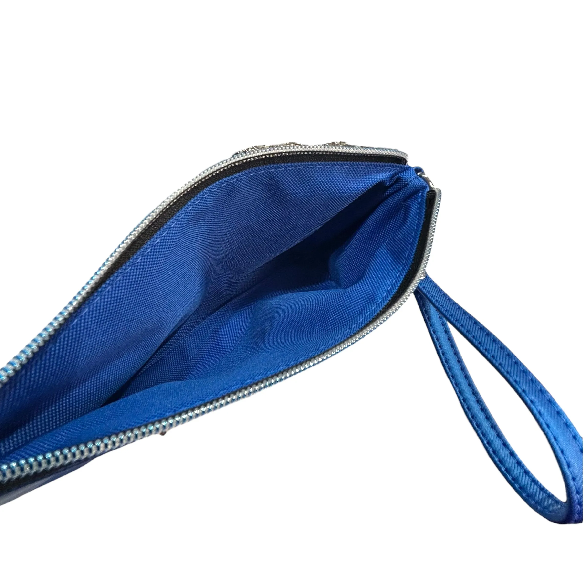 Blue and Abstract Print Handcrafted Wristlet