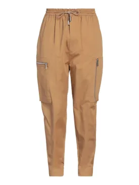 CALVIN KLEIN Womens Brown Stretch Pocketed Zippered Pull-on Drawstring Elastic Waist Straight leg Pants