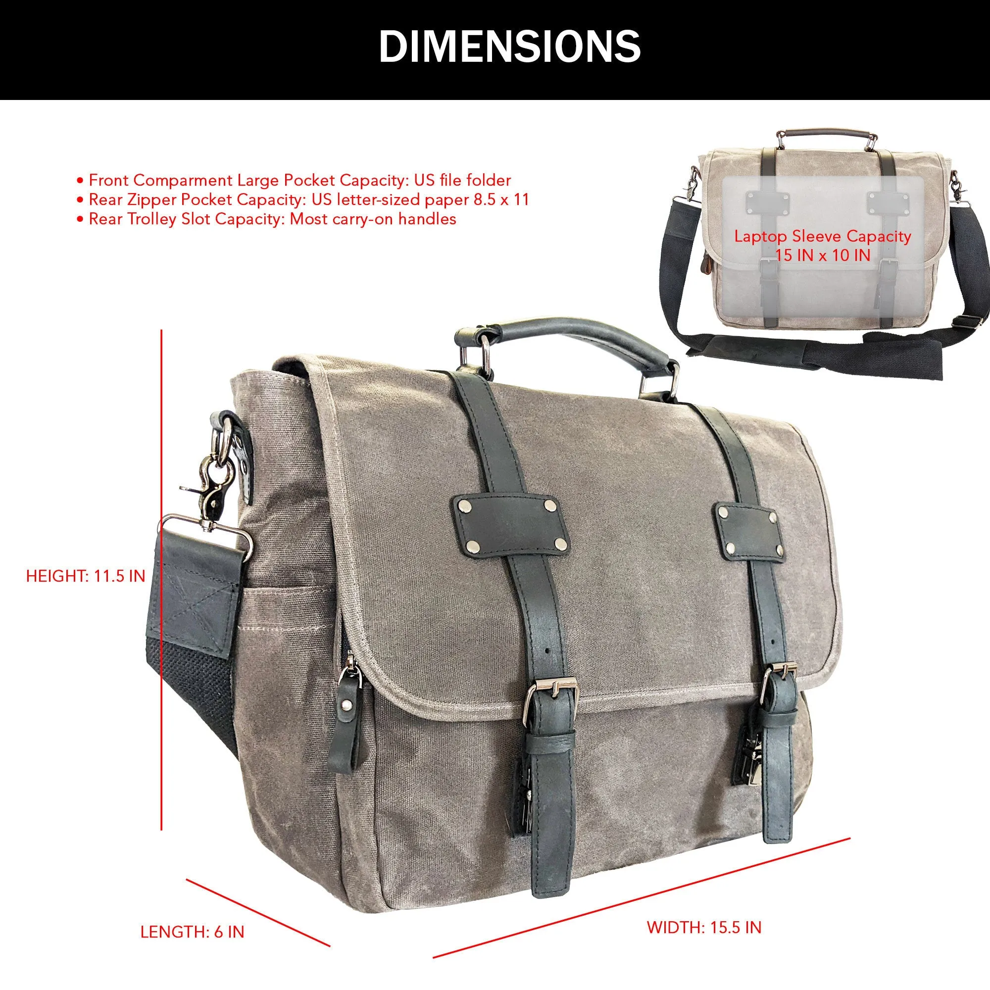 Canvas Messenger  Laptop Case;  Satchel  Organizer