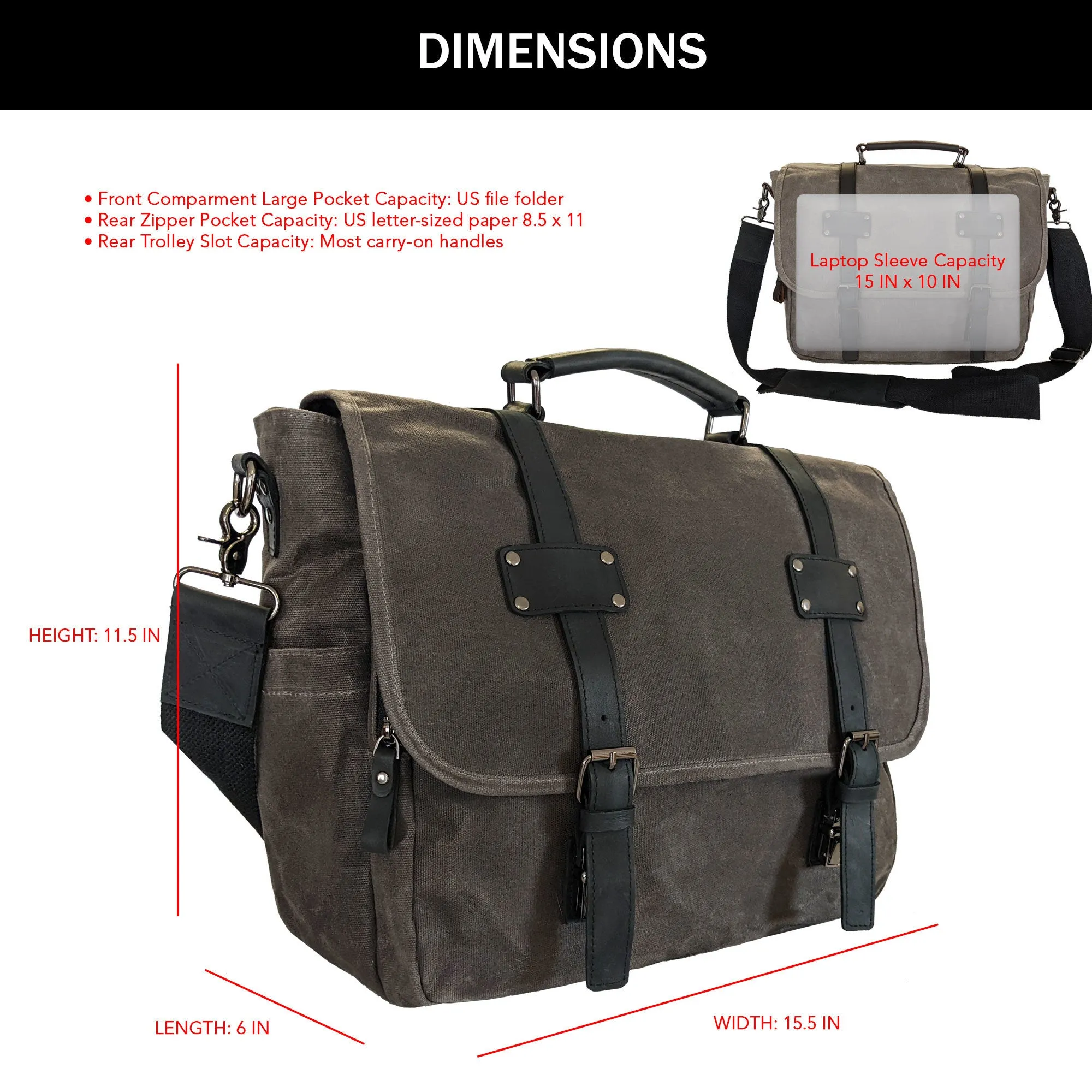 Canvas Messenger  Laptop Case;  Satchel  Organizer