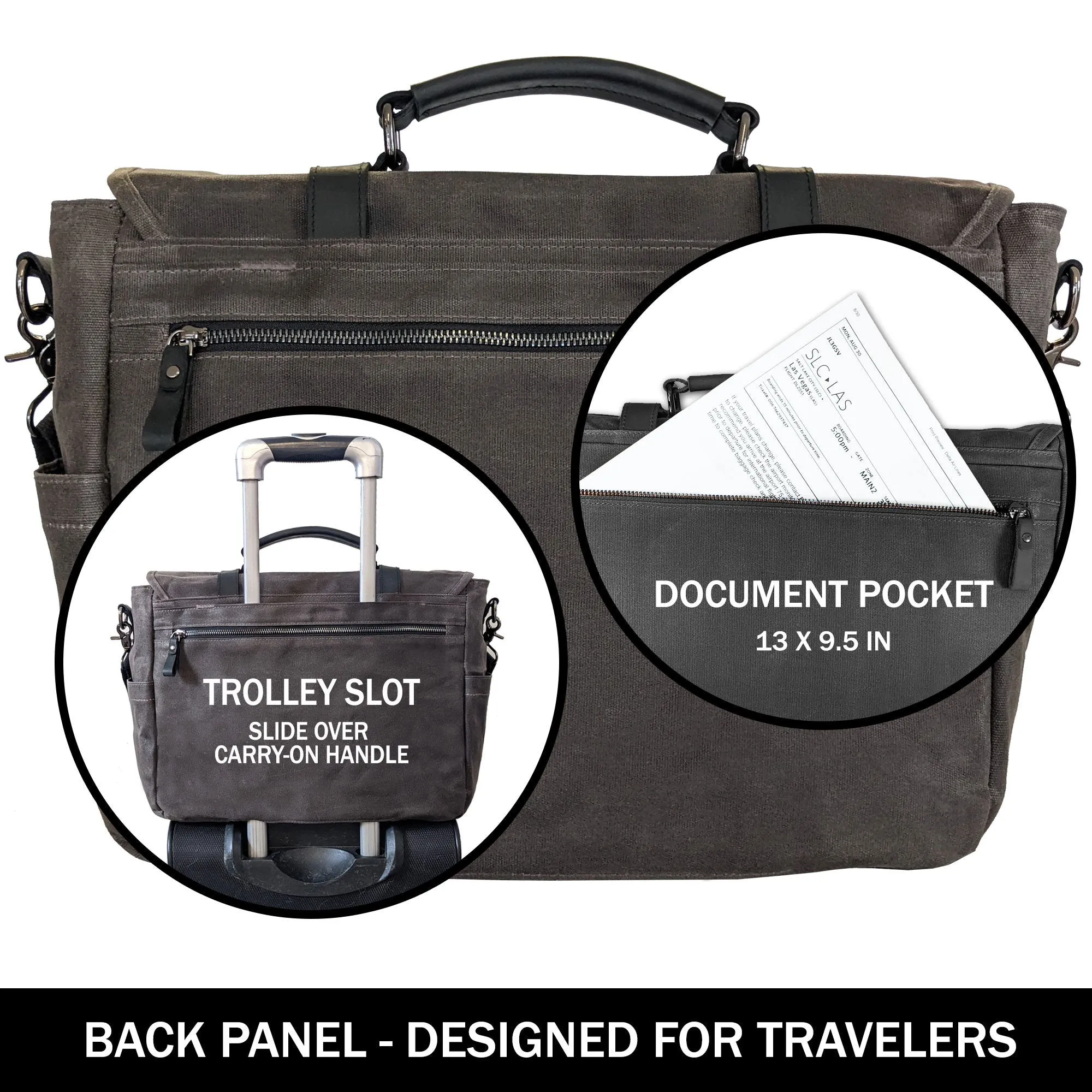 Canvas Messenger  Laptop Case;  Satchel  Organizer
