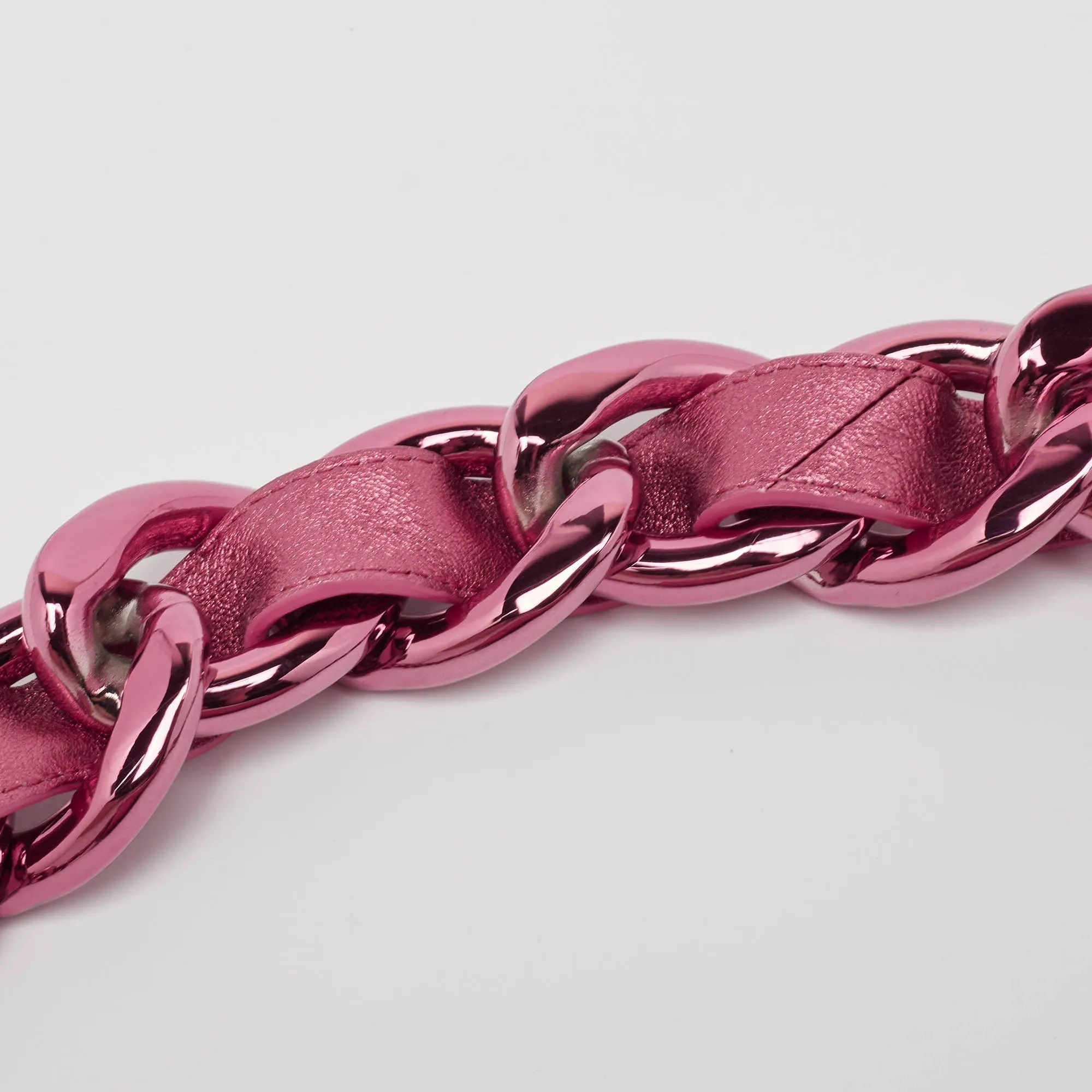 CHANEL Metallic Pink Quilted Leather Mini Flap Bag