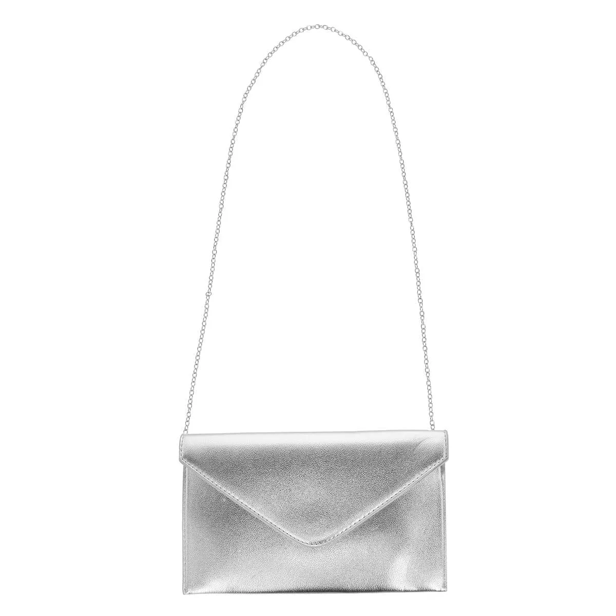 CTM® Women's Glossy Metallic Envelope Wristlet Clutch Handbag