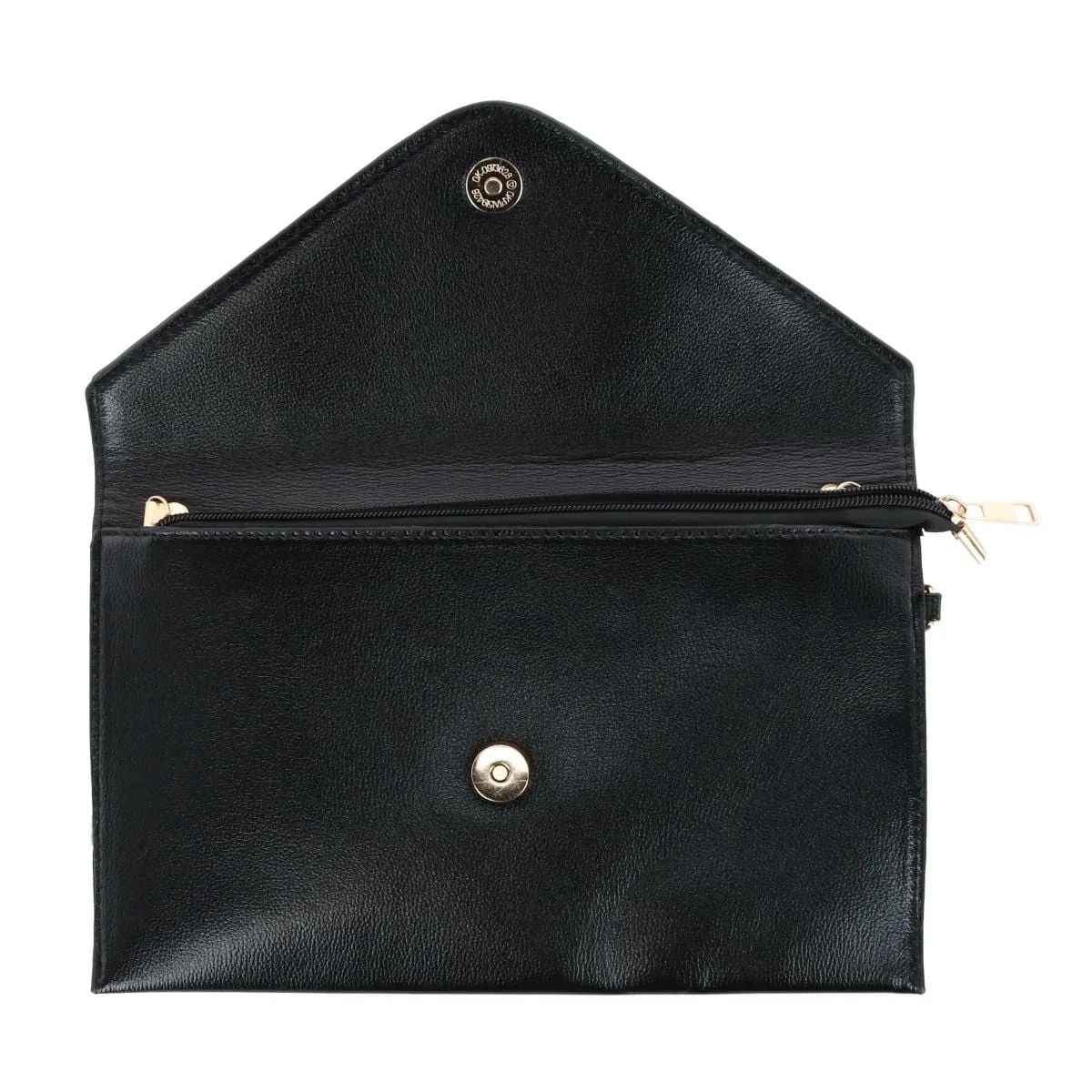CTM® Women's Glossy Metallic Envelope Wristlet Clutch Handbag