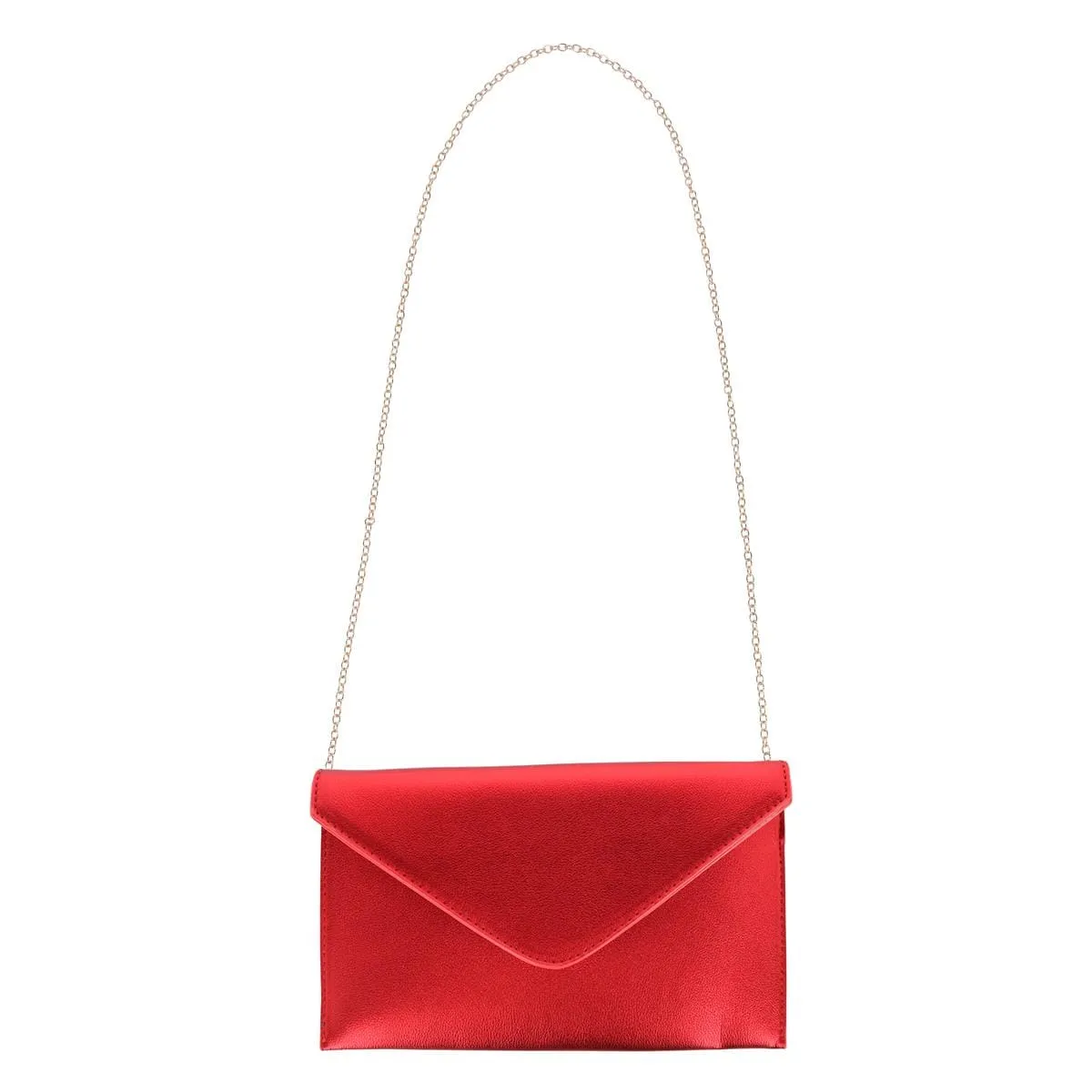 CTM® Women's Glossy Metallic Envelope Wristlet Clutch Handbag