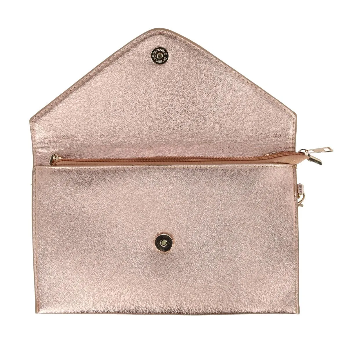 CTM® Women's Glossy Metallic Envelope Wristlet Clutch Handbag