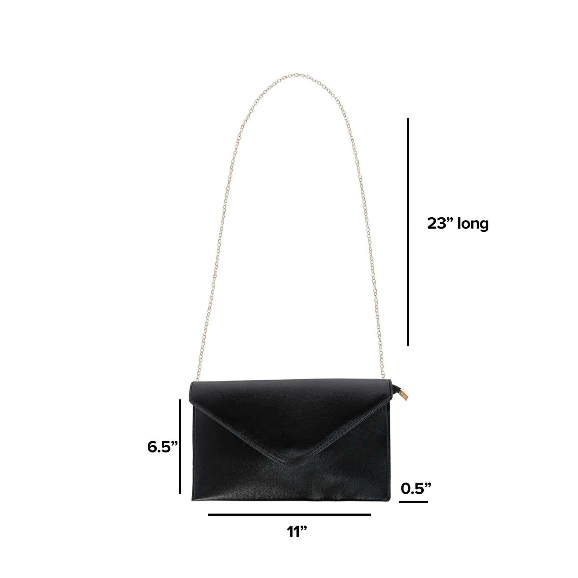 CTM® Women's Glossy Metallic Envelope Wristlet Clutch Handbag