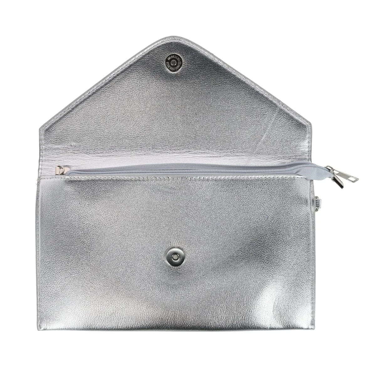 CTM® Women's Glossy Metallic Envelope Wristlet Clutch Handbag