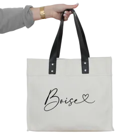 Custom City Love Market Tote: Black