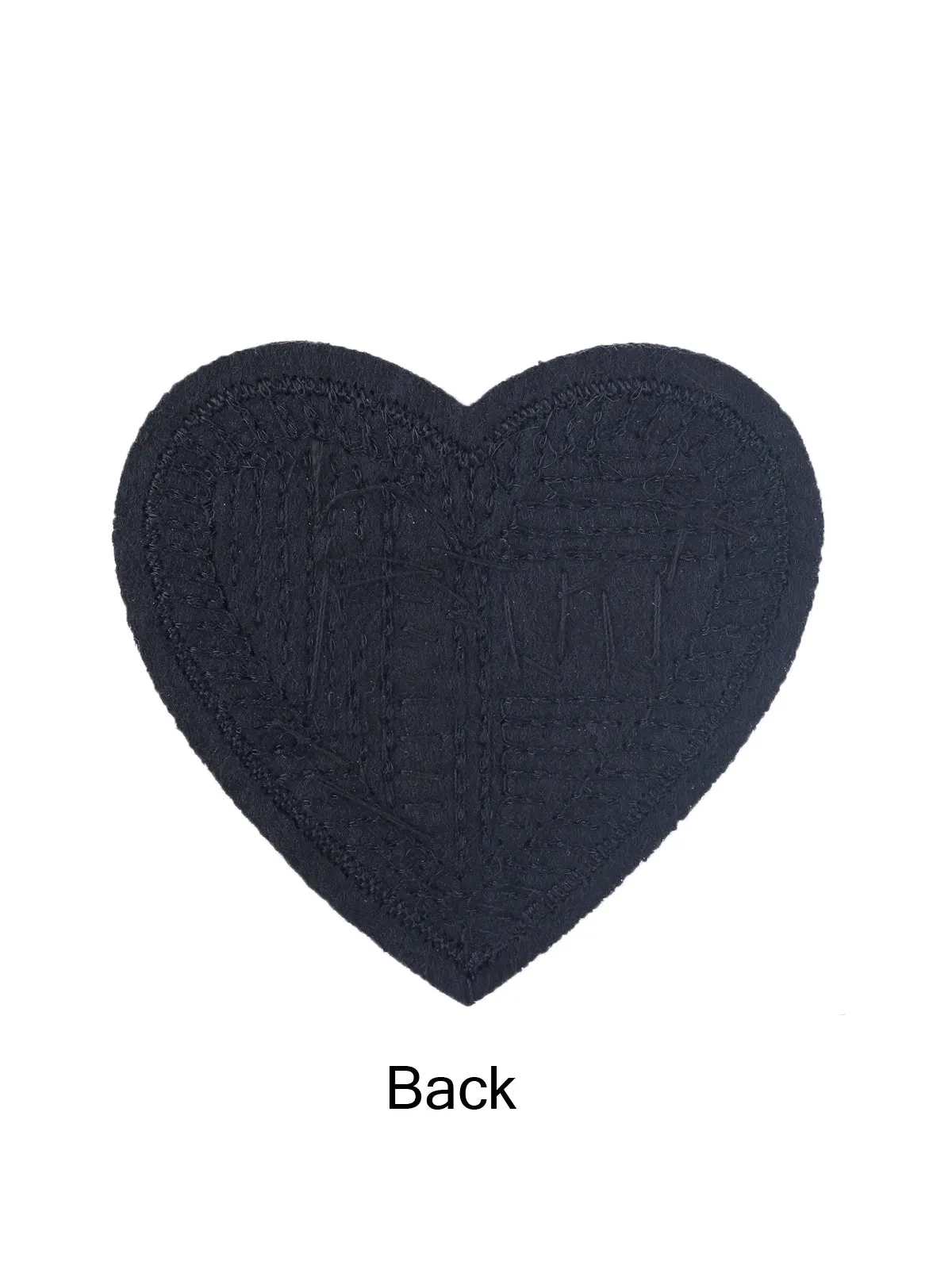 Decorative Black with Multicolor Beaded Heart Patch
