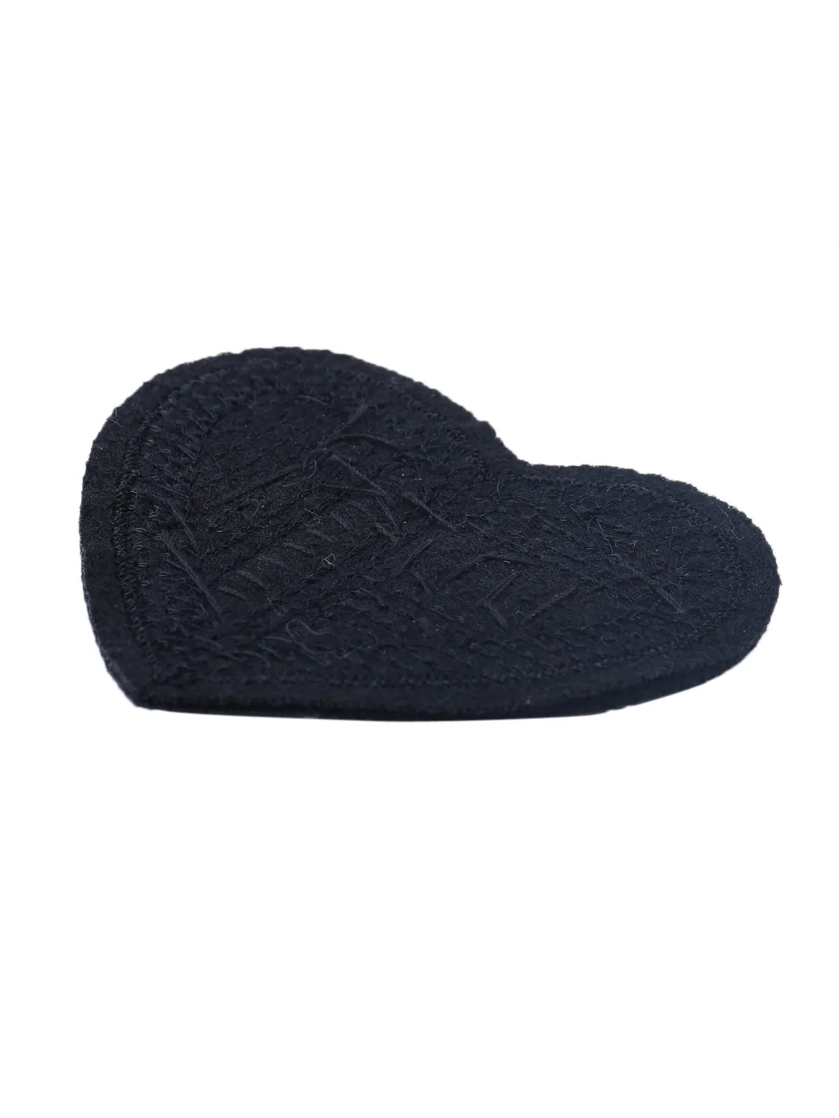 Decorative Black with Multicolor Beaded Heart Patch
