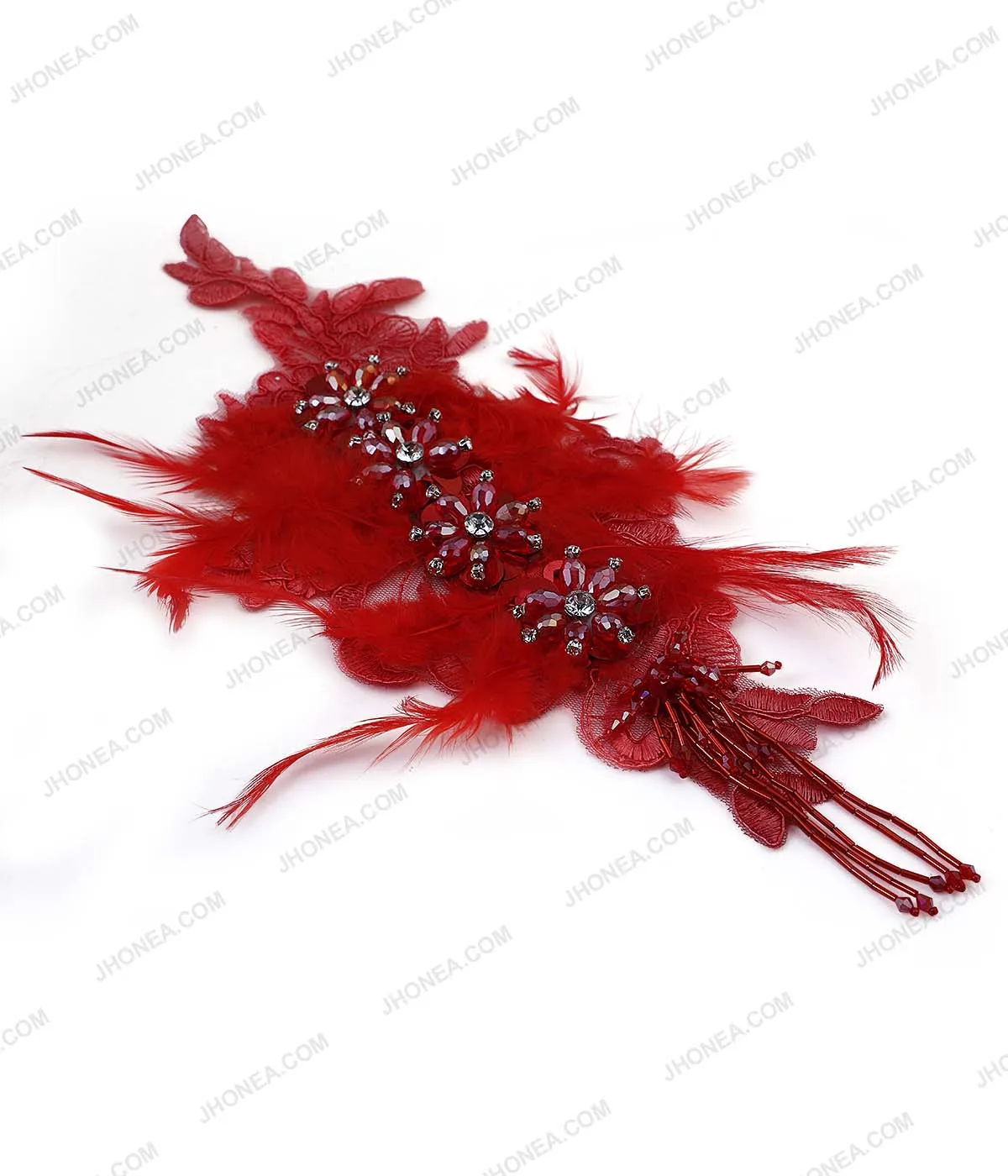 Decorative Designer Diamonds Beaded Tassel Embroidery Patch