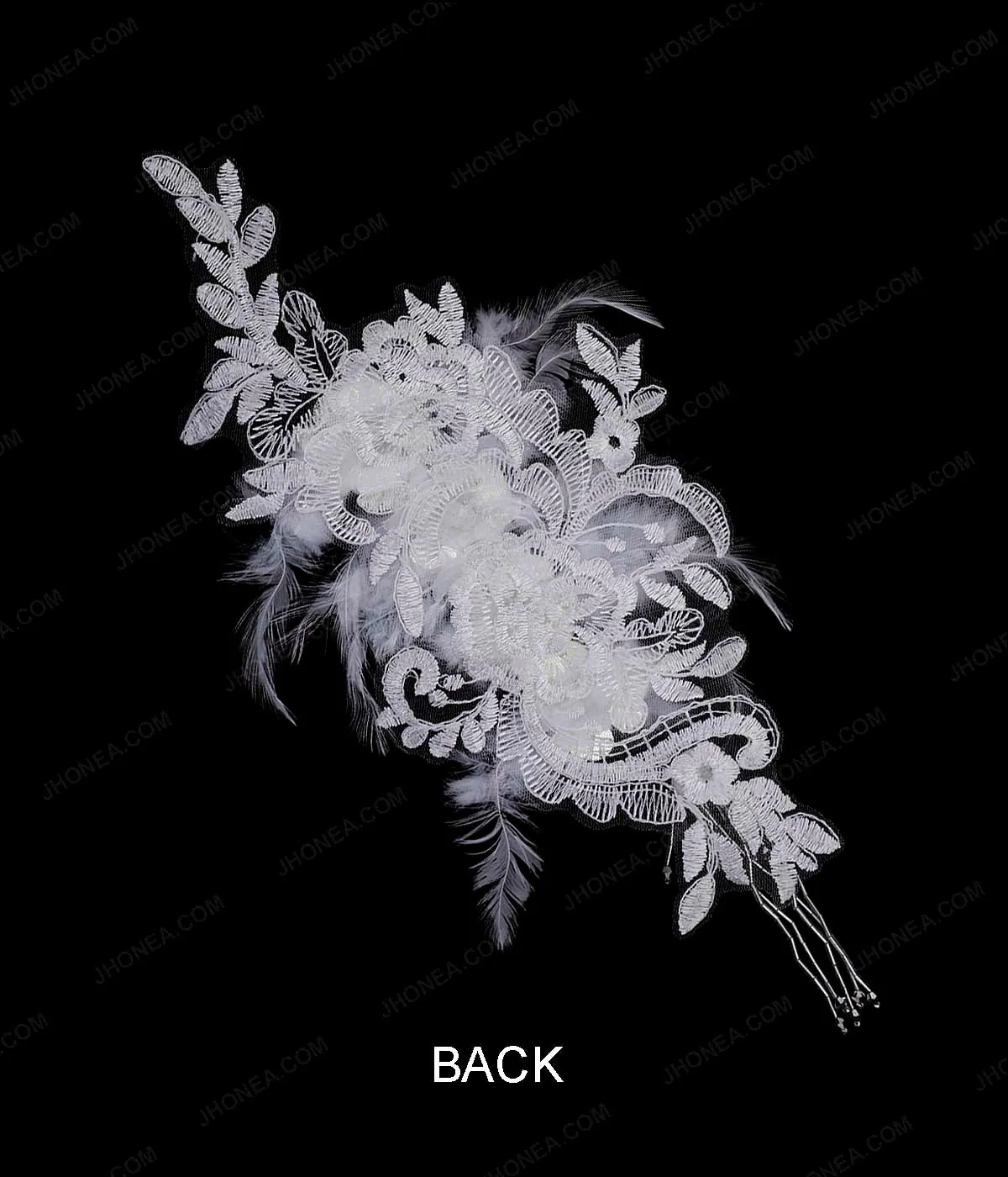 Decorative Designer Diamonds Beaded Tassel Embroidery Patch