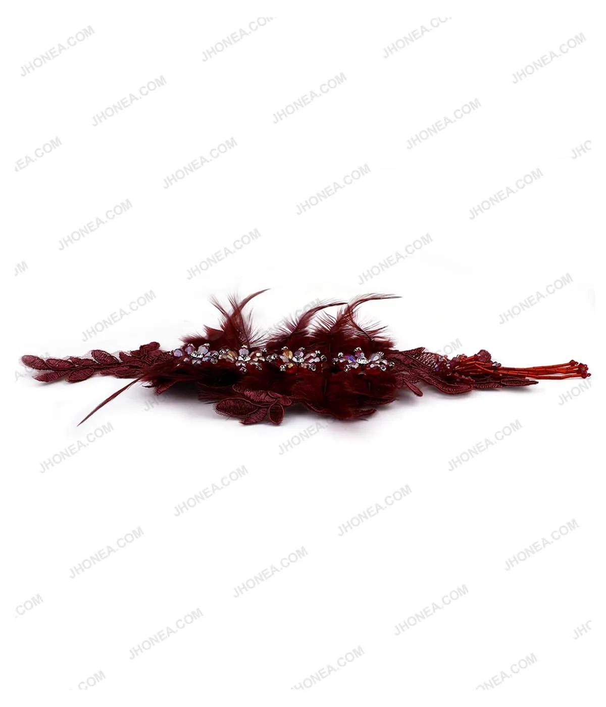 Decorative Designer Diamonds Beaded Tassel Embroidery Patch