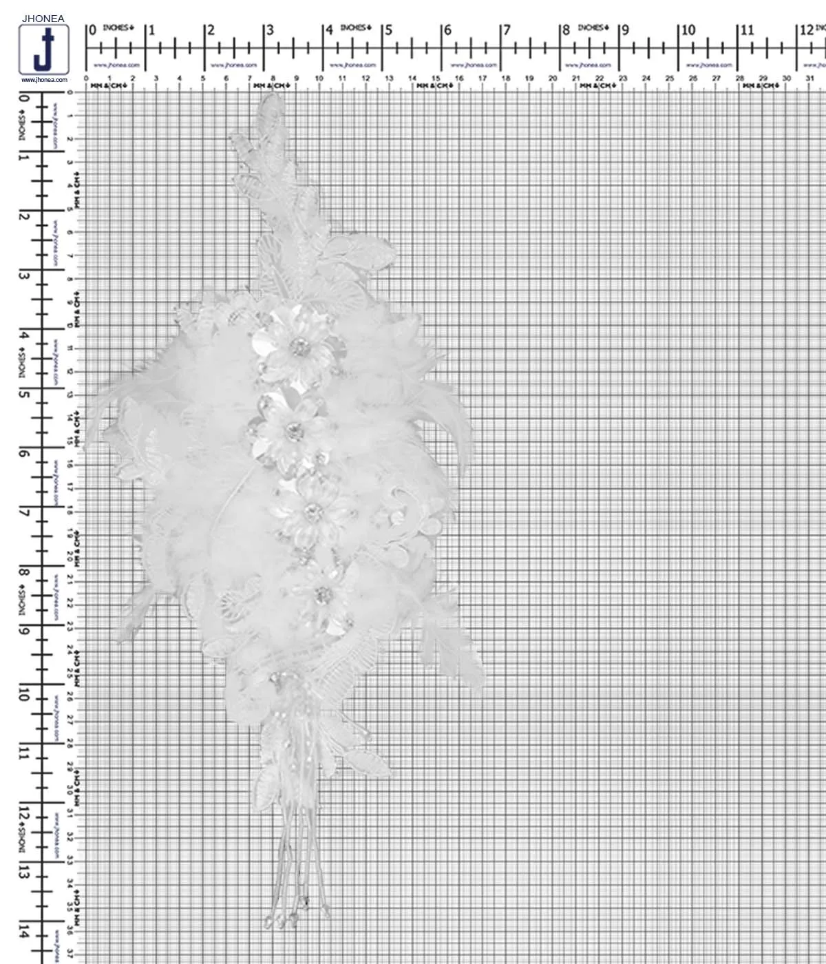 Decorative Designer Diamonds Beaded Tassel Embroidery Patch