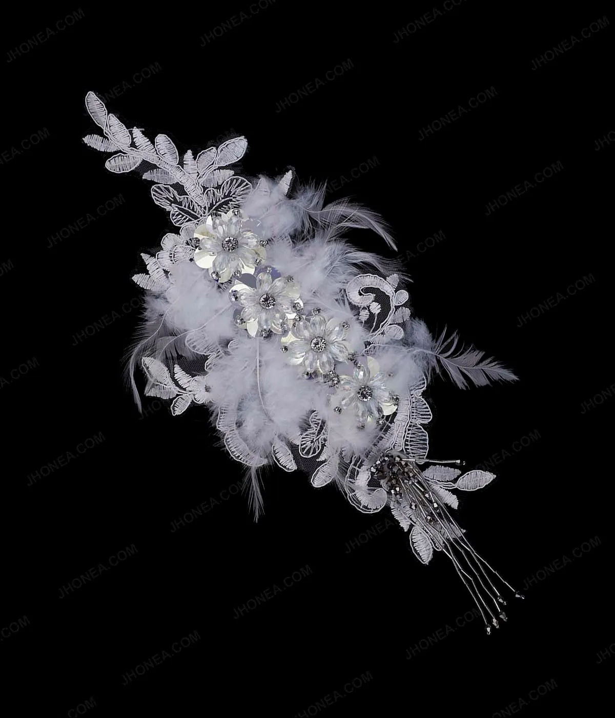 Decorative Designer Diamonds Beaded Tassel Embroidery Patch