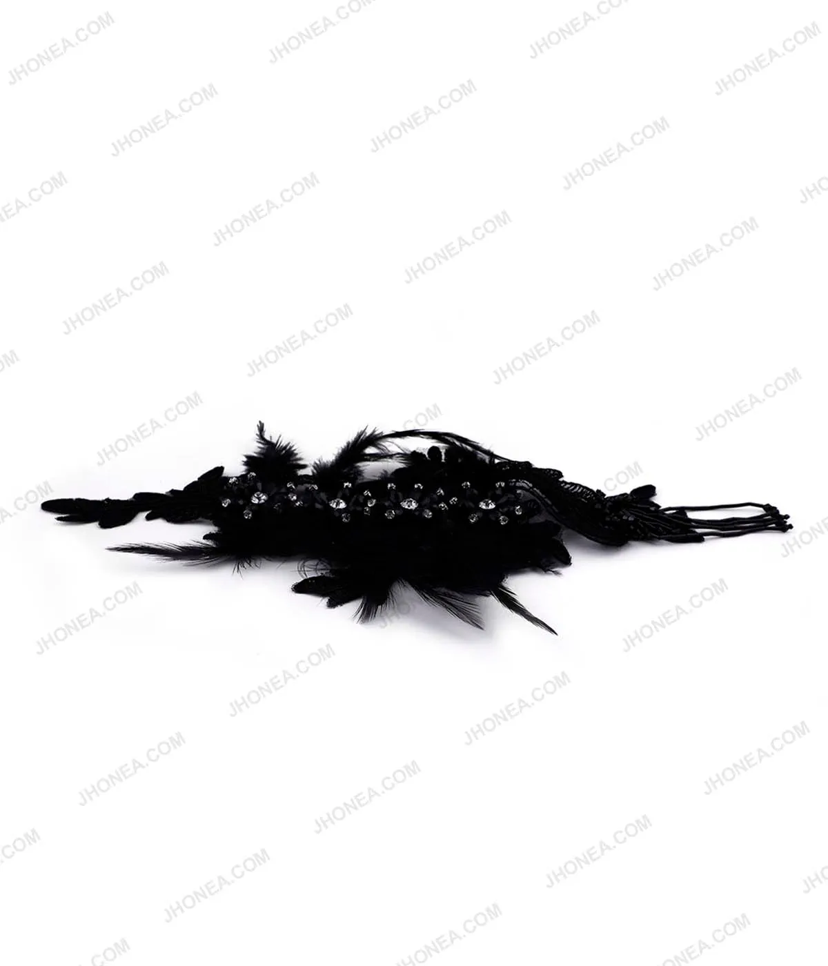 Decorative Designer Diamonds Beaded Tassel Embroidery Patch