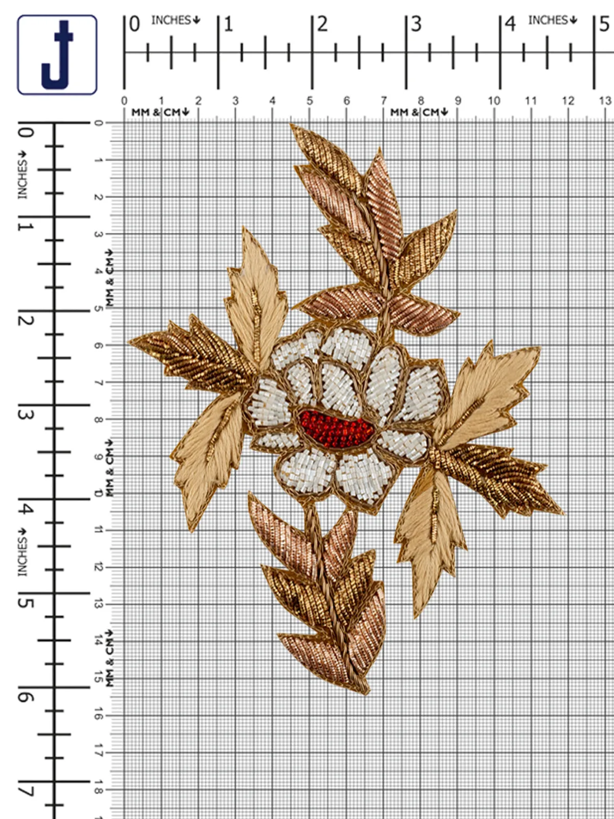 Delicately Embellished Handmade Cutwork Patch