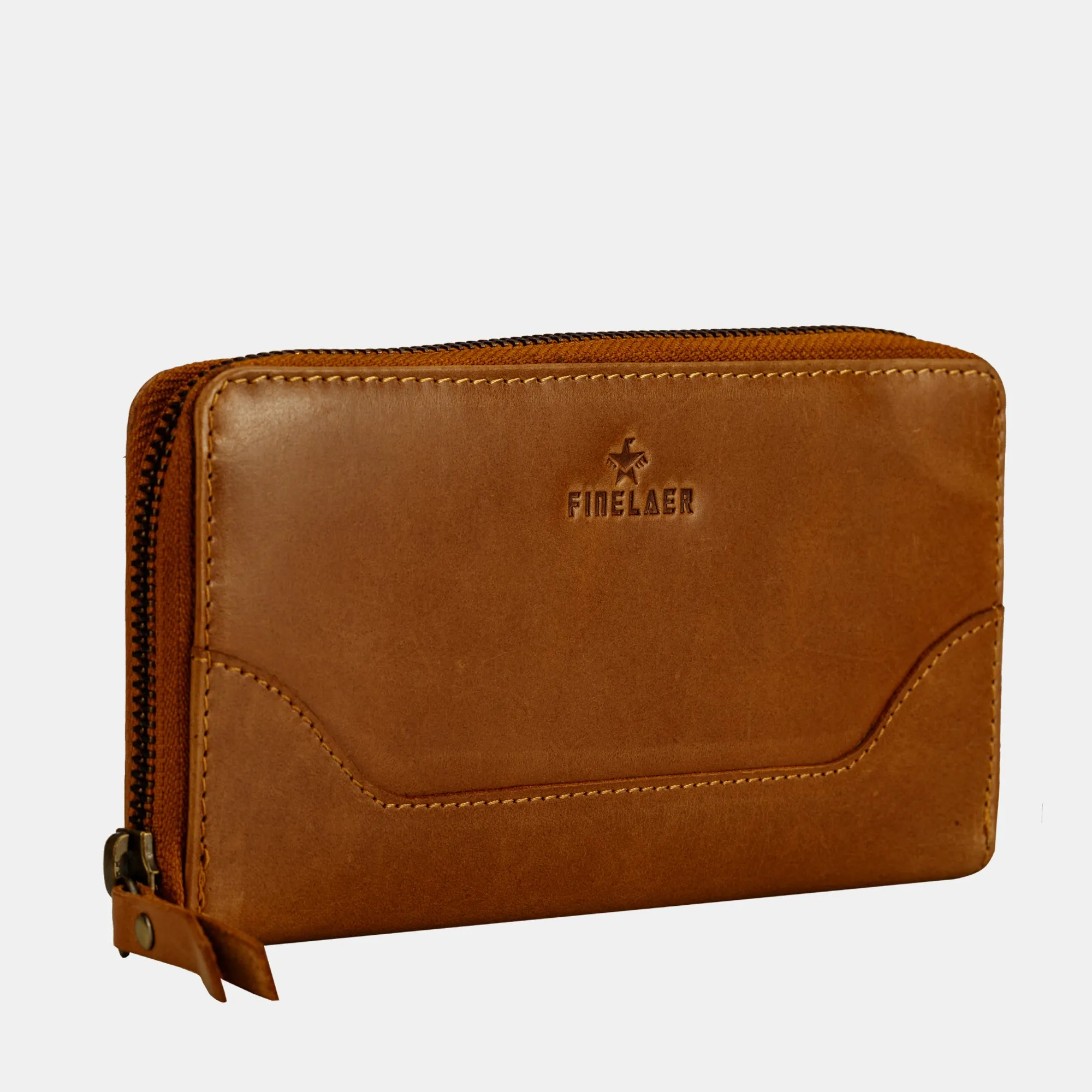 FINELAER Leather Women Wallet Purses Zip Around RFID