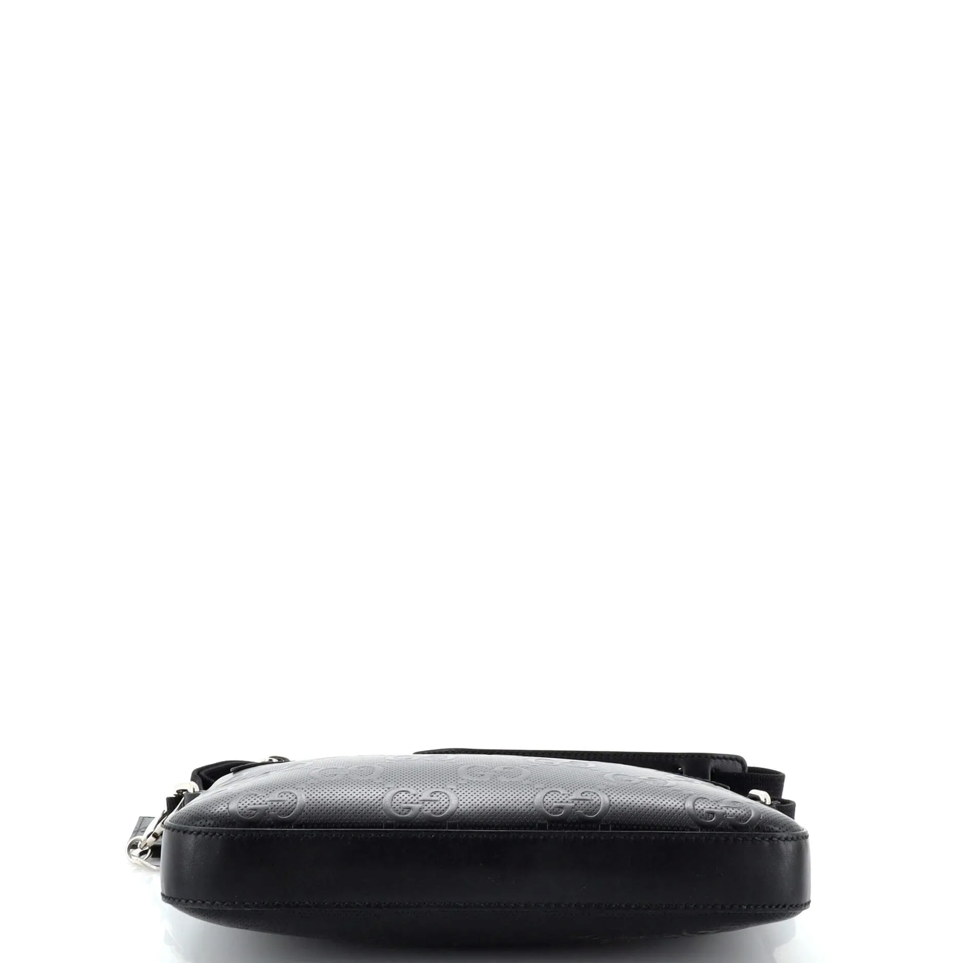 Front Zip Messenger GG Embossed Perforated Leather Small