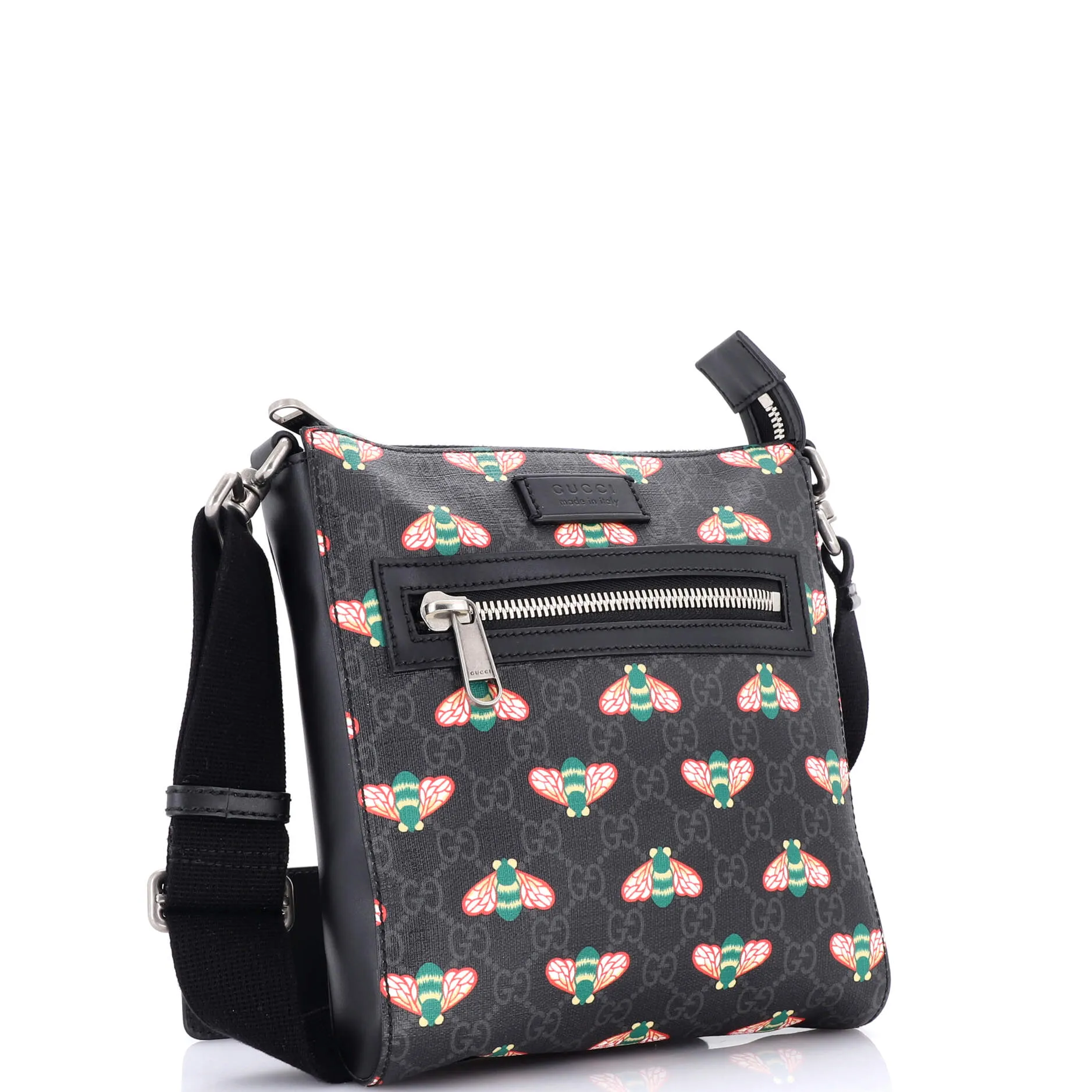 Front Zip Messenger Printed GG Coated Canvas Medium