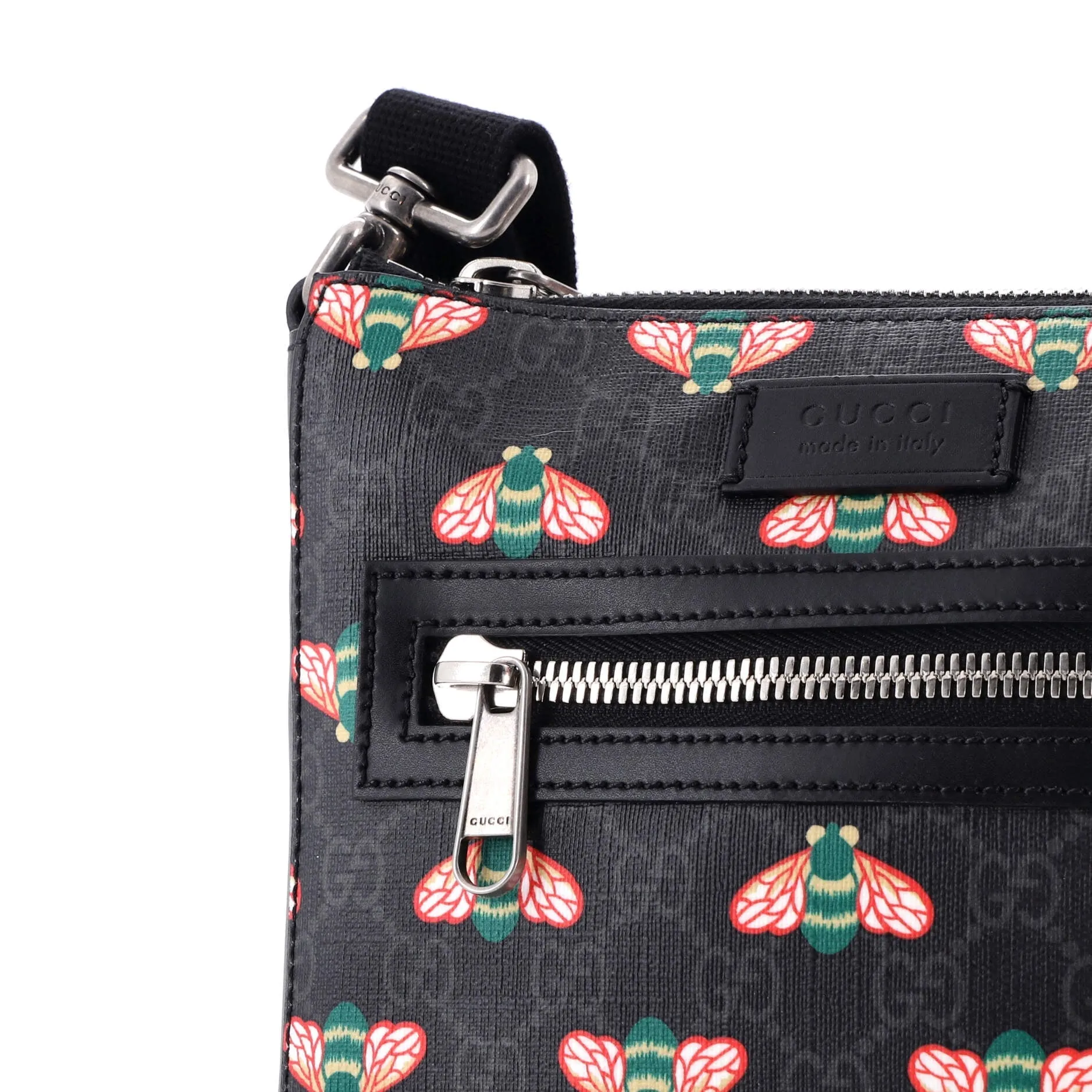 Front Zip Messenger Printed GG Coated Canvas Medium