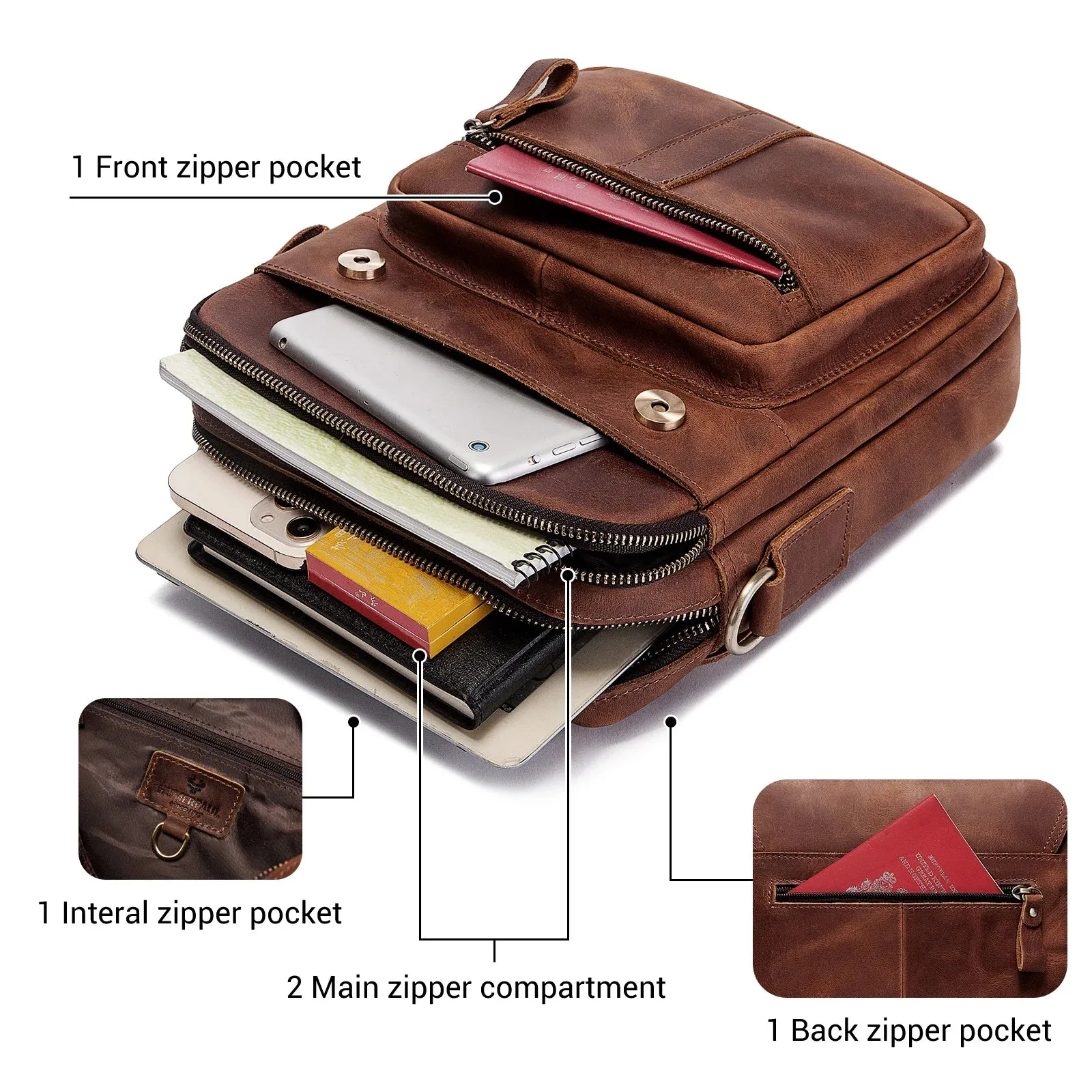 Genuine Leather Business Messenger Bag