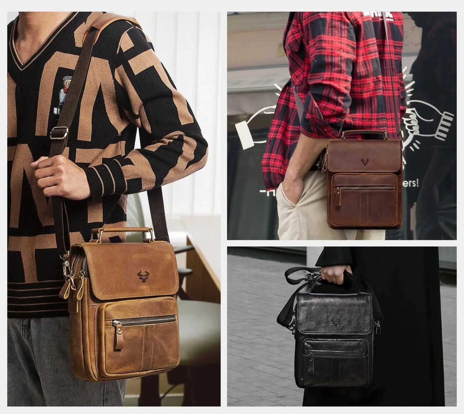 Genuine Leather Business Messenger Bag