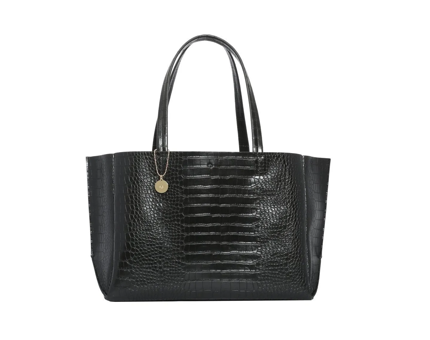 Large Tote (Black Croc Effect)