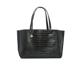 Large Tote (Black Croc Effect)