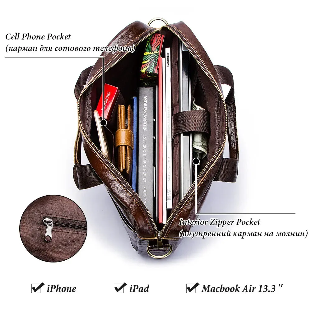 Luxury Genuine Leather Men's Briefcase