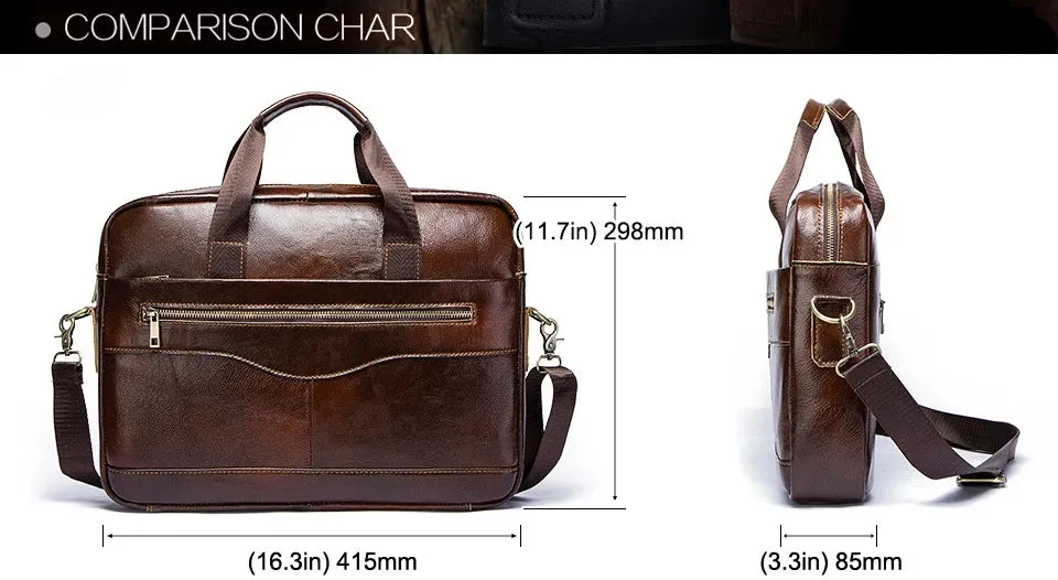 Luxury Genuine Leather Men's Briefcase