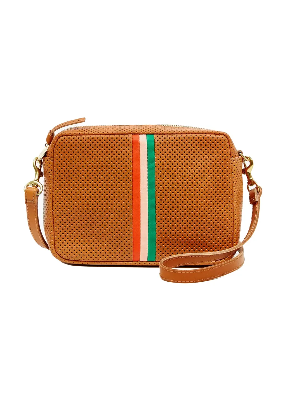 Midi sac in cuoio perf w/ stripes