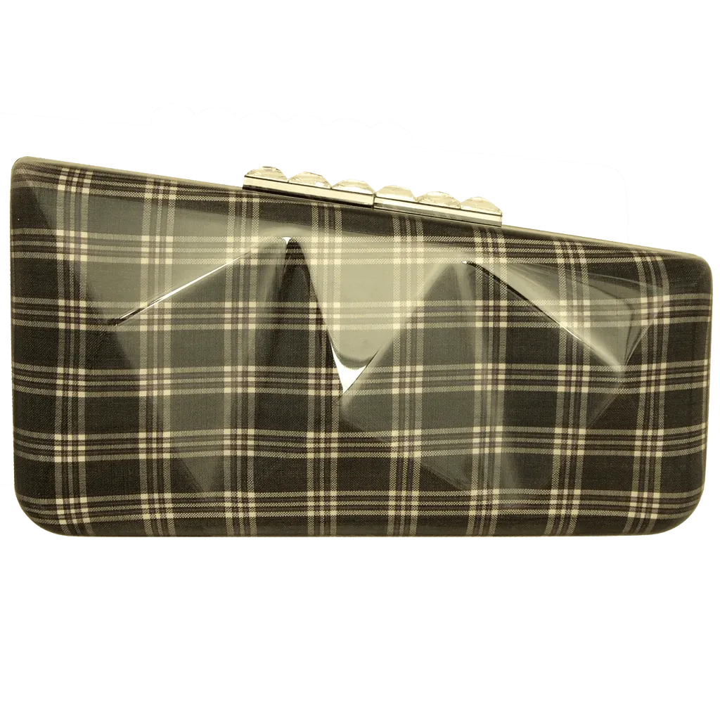 Minaudière in Prince of Wales Plaid Grey