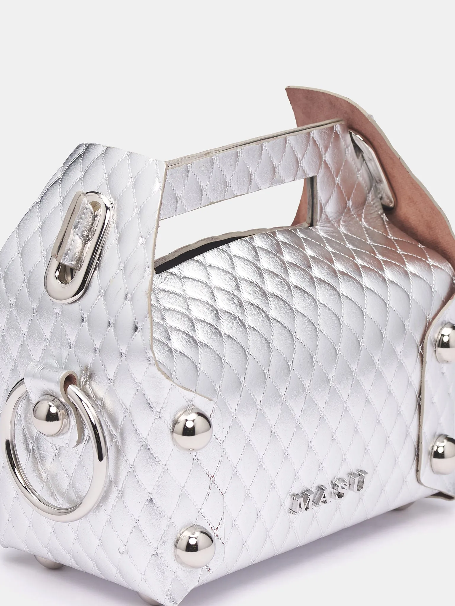 Mini Leather Cake Bag (M25K60JO02-SILVER)