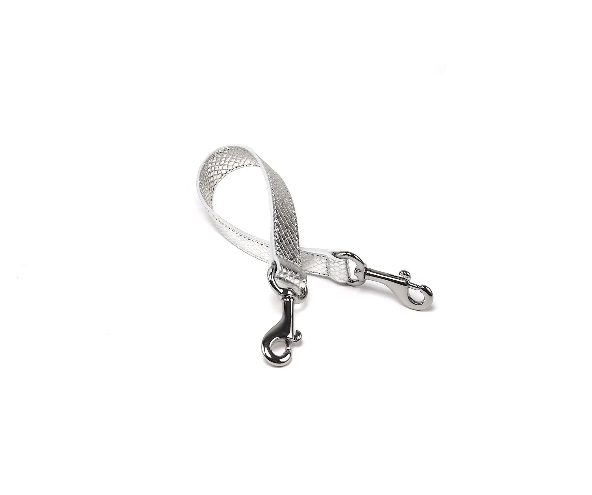 Mini Strap in Silver Metallic Snakeskin