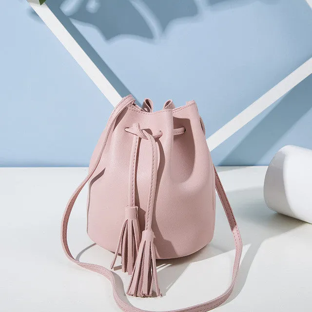 mini vintage tassel crossbody messenger bag