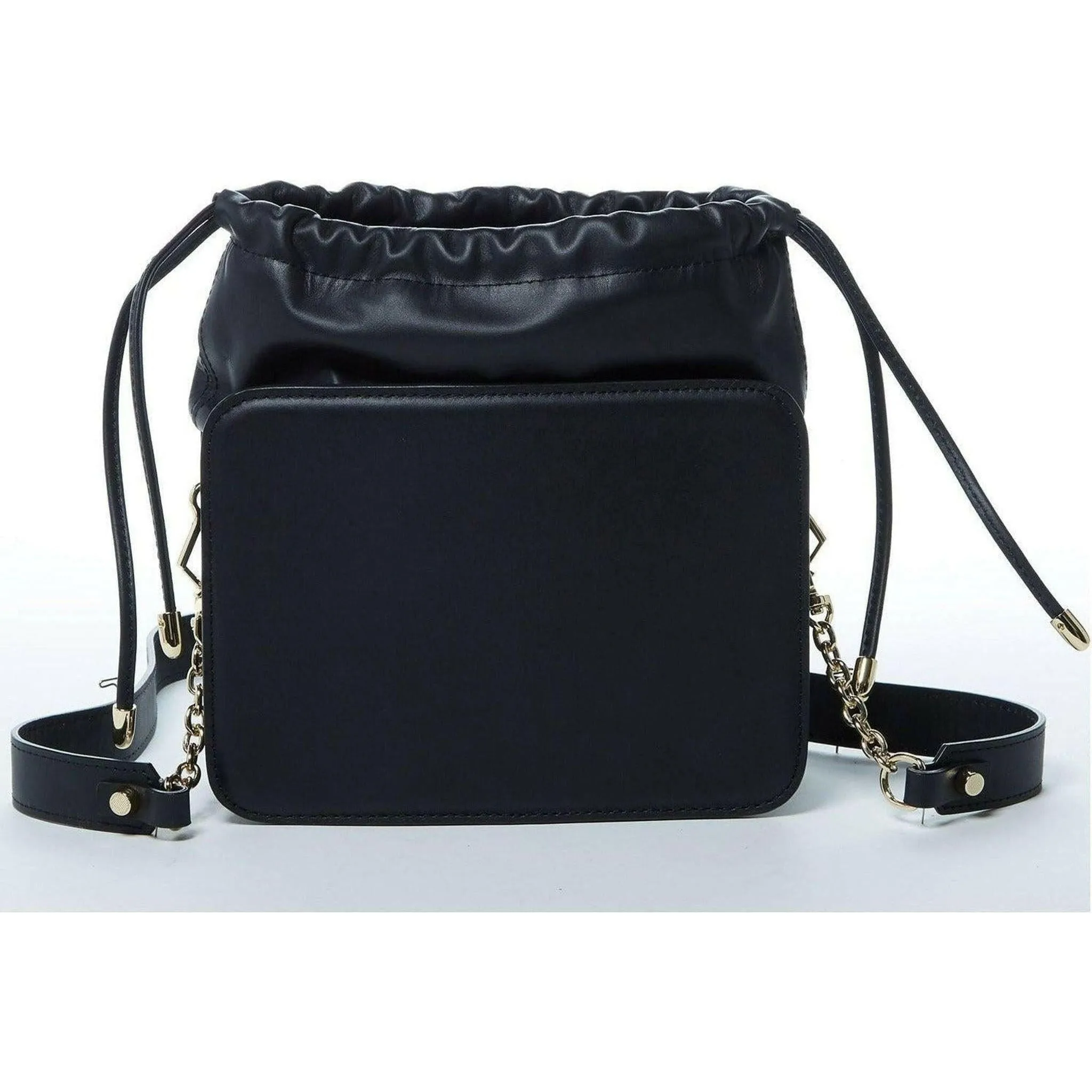 Patricia Leather Bucket Bag in Black Snakeskin Design