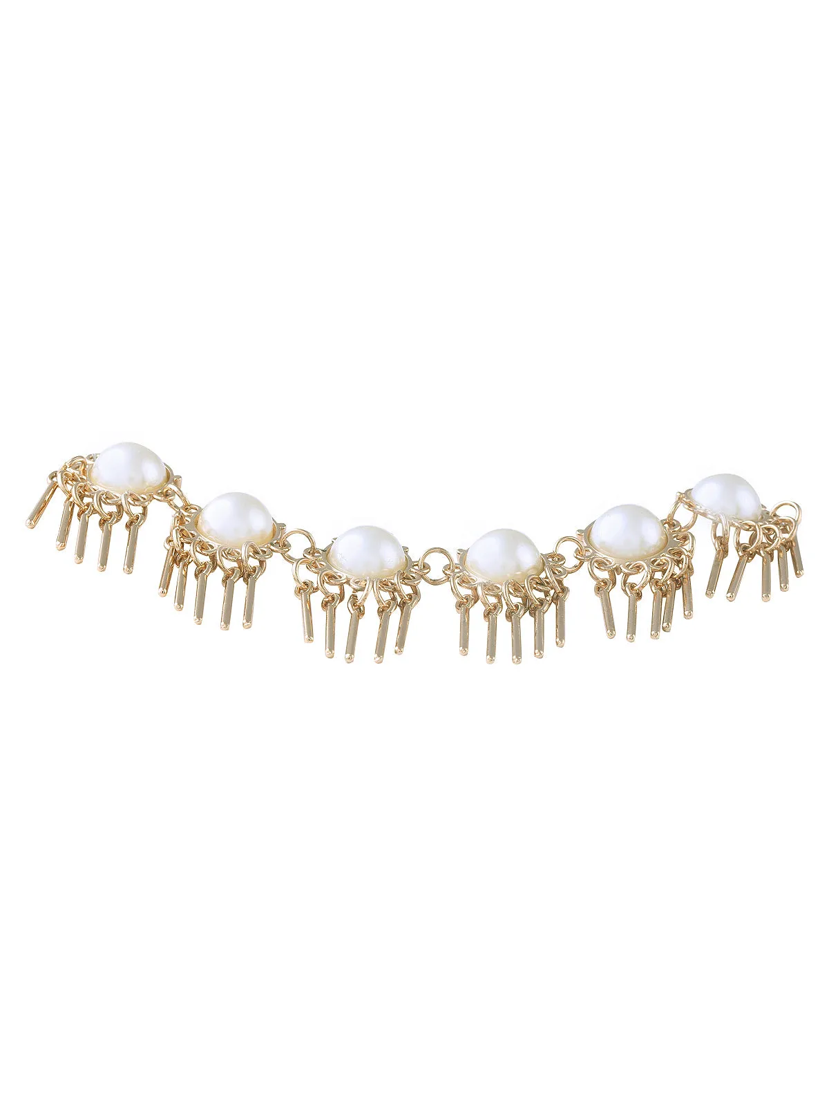 Pearl with Golden Tassel Multi-purpose Design Neckline