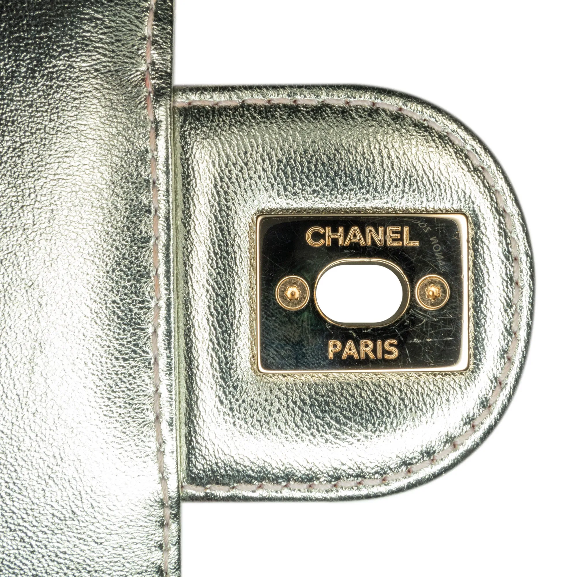 Pink Chanel Mini Metallic Lambskin Like a Wallet Flap Bag