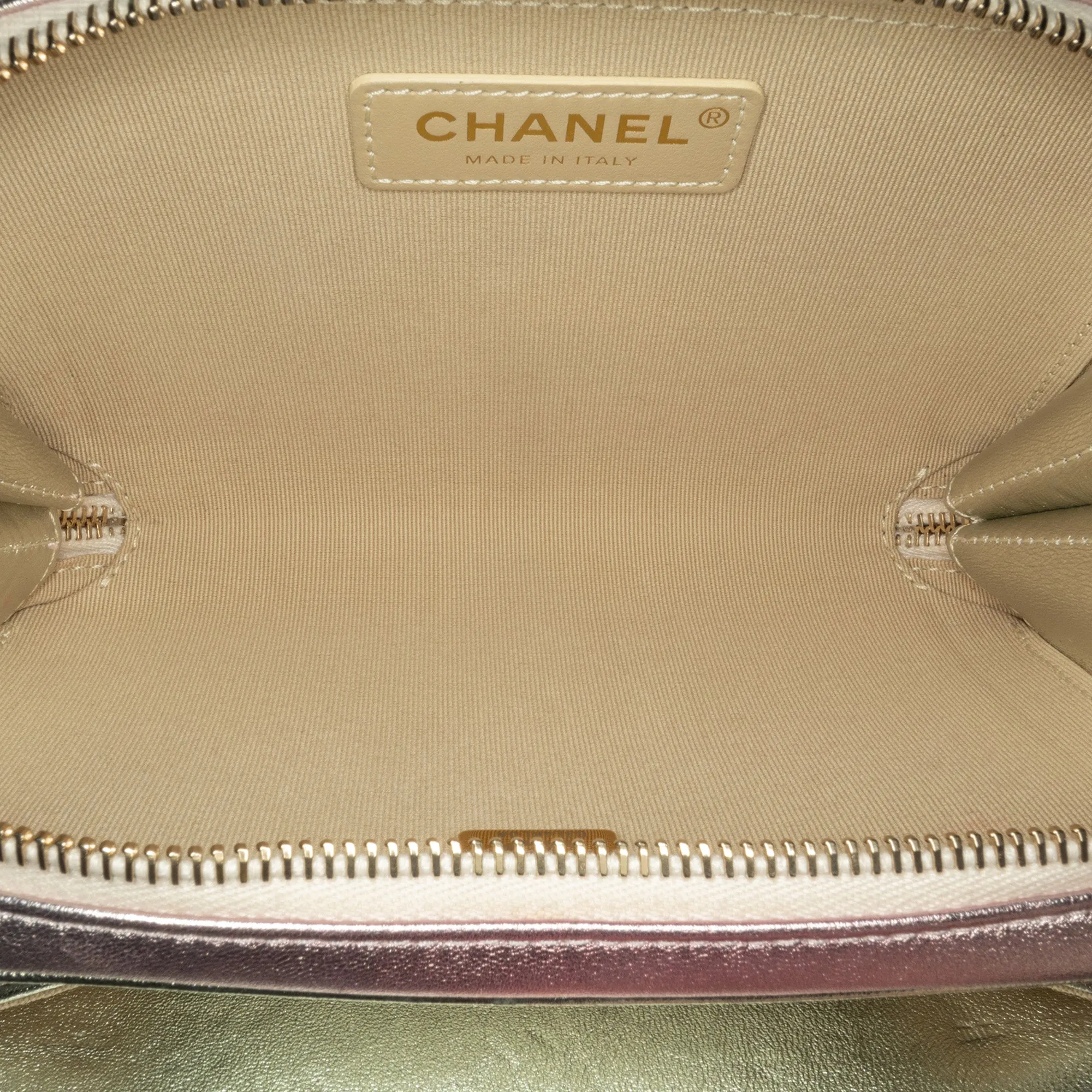 Pink Chanel Mini Metallic Lambskin Like a Wallet Flap Bag