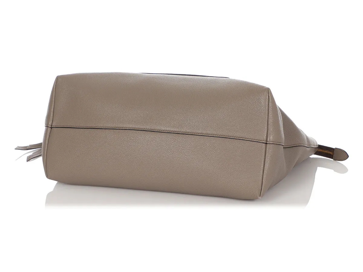 Prada Gray Zip Top Tote